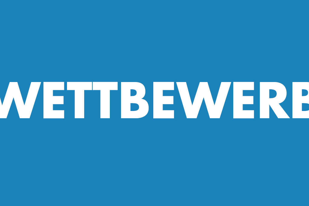 Graphic light blue Competition in capital letters