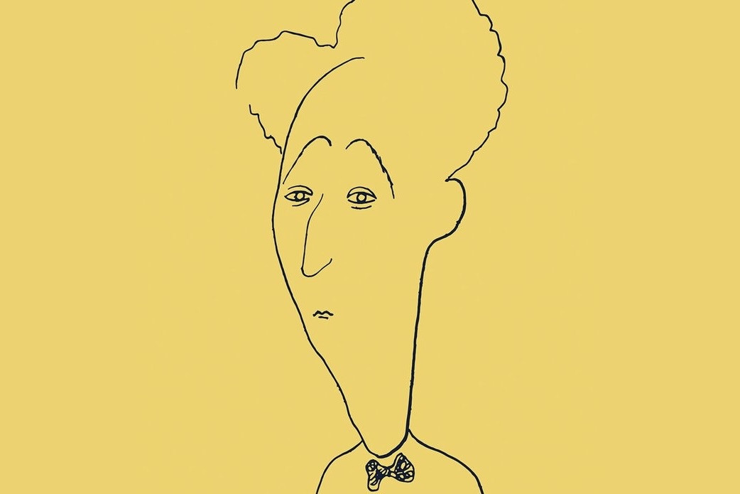 Caricature on yellow background