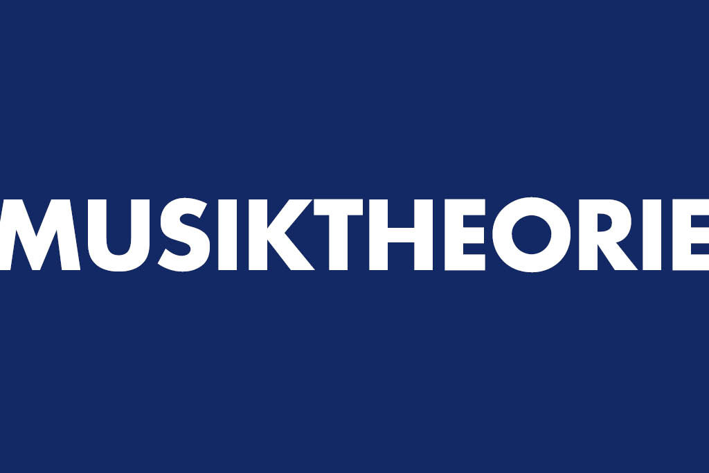 Text "Musiktheorie" auf blauem Hintergrund