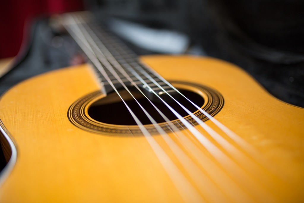 Detailansicht einer Gitarre